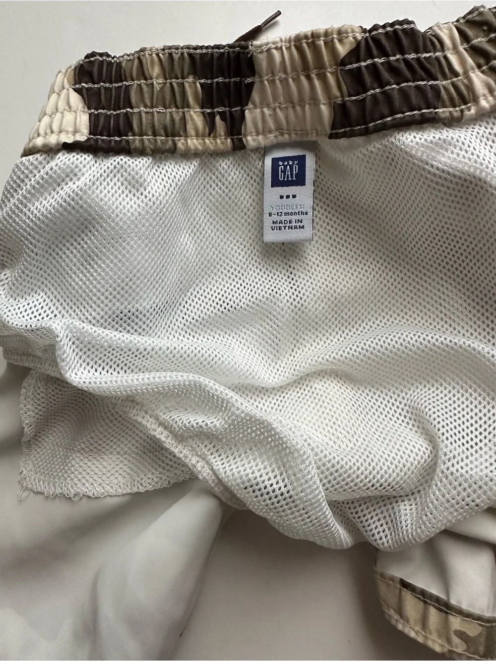 Baby Gap Camo Shark Swim Trunks 6-12 Months